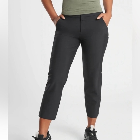 Athleta Stellar Straight Crop Black Pants Size 14T Tall - Picture 4 of 10